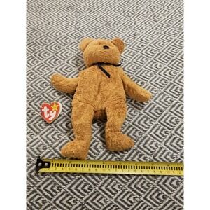 Vintage TY BEANIE BABIES FUZZ BEAR RETIRED Dob 1998 Tush Tag 1999 Error